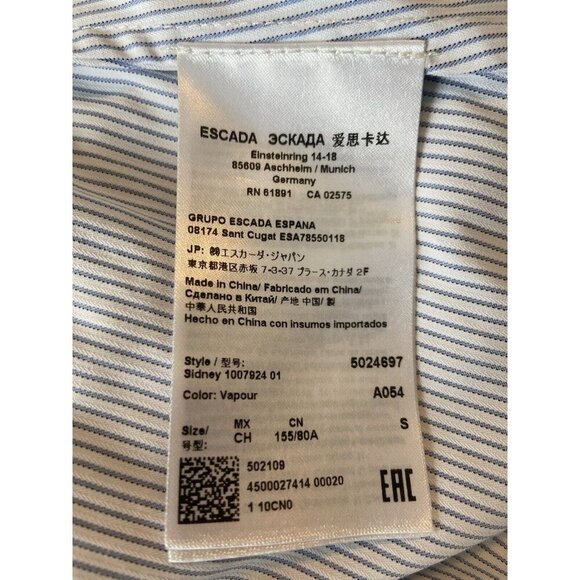 ESCADA Sport Gray Blue Virgin Wool Knit Long Sleeve Layered Sweater Size S Luxe - Picture 11 of 15